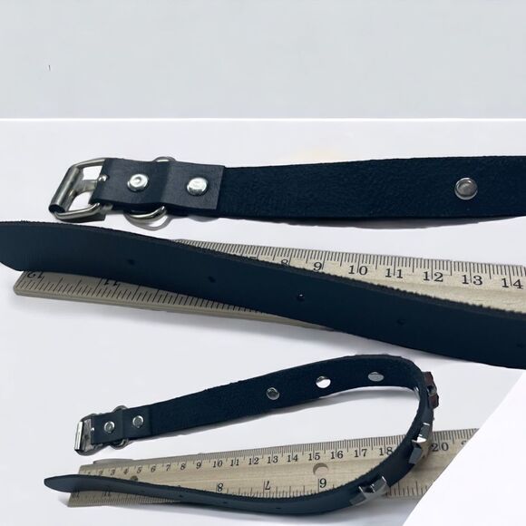 Star-studded Leather Choker Necklace l Buckle l Buttery soft PU leather l New - Picture 4 of 6